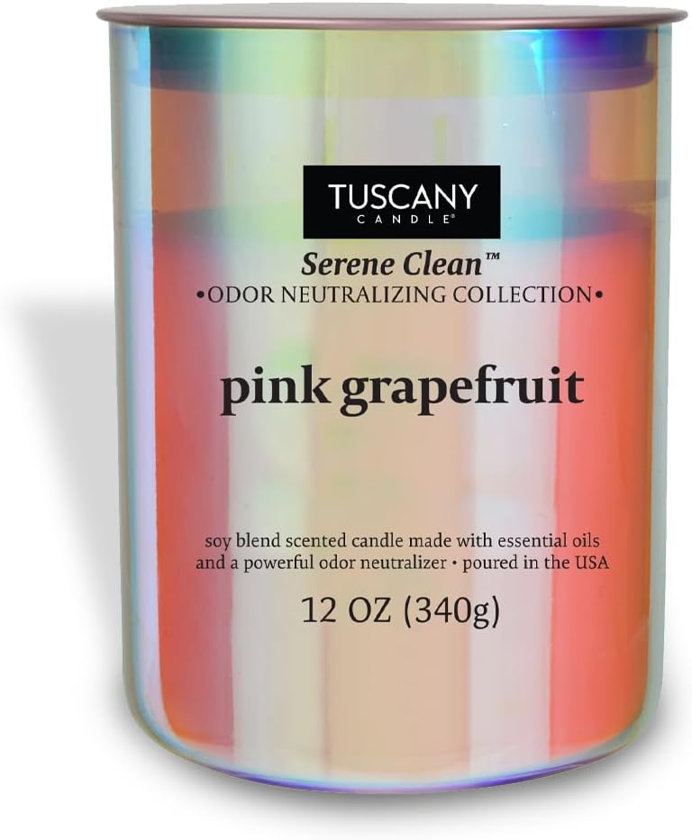 Pink Grapefruit Candle 12oz 50hr Burn Time Serene Aroma Jar Design