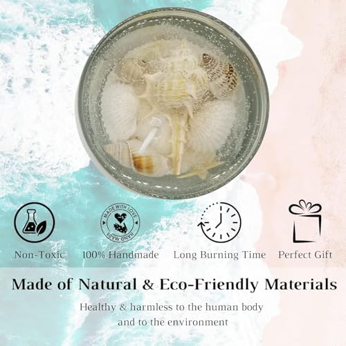 Handmade Seashell Scented Gel Candle in Glass Jar