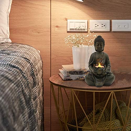 Meditation Buddha Figurine with LED Tea Lights