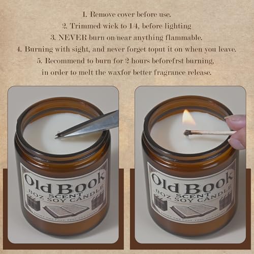 Hand-Crafted Old Book Candle - Scented Candle for Book Lovers