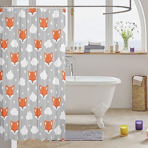 Cute Fox bathroom shower curtain set 72x72 inches 1 piece