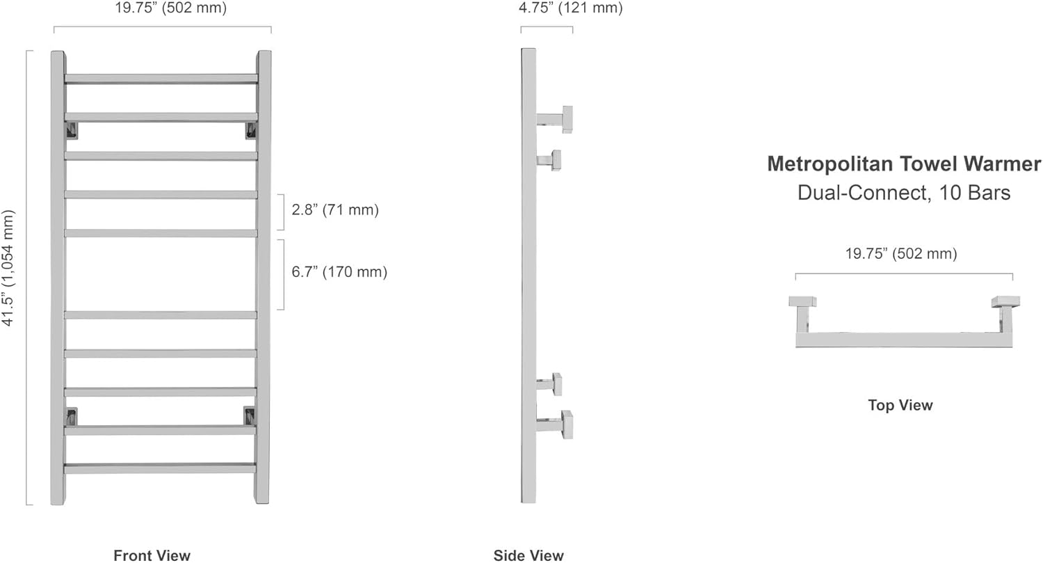 WarmlyYours 10-Bar Heated Towel Rack