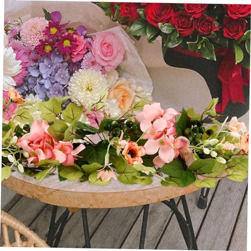 Vibrant 2-Piece Artificial Rose Vine Candle Holders for Weddings