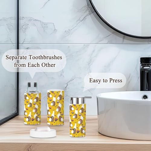 Hedgehog Bathroom Accessories Set 6 Pcs Decor