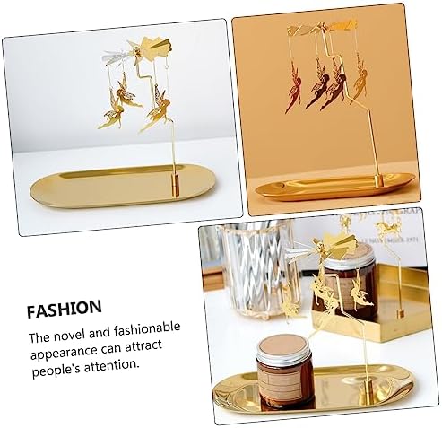 Stylish Golden Candle Bracket with Rotating Candle Support