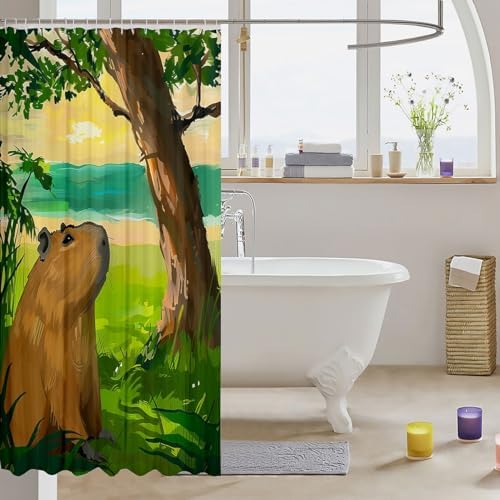 Capybara Funny Shower Curtain Set