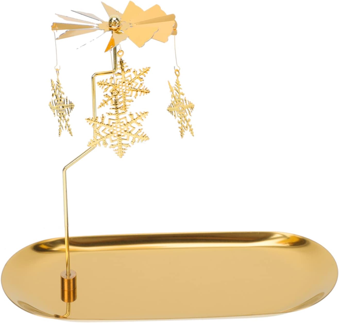 Gilded Snowflake Candleholder for Home Kitchen Rotating Scented Candle Display