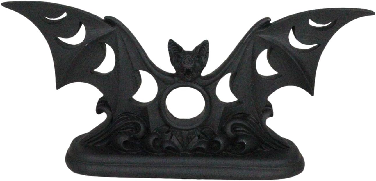 Ebros Gift Gothic Vampires Bat Votive Holder with Moon Phases