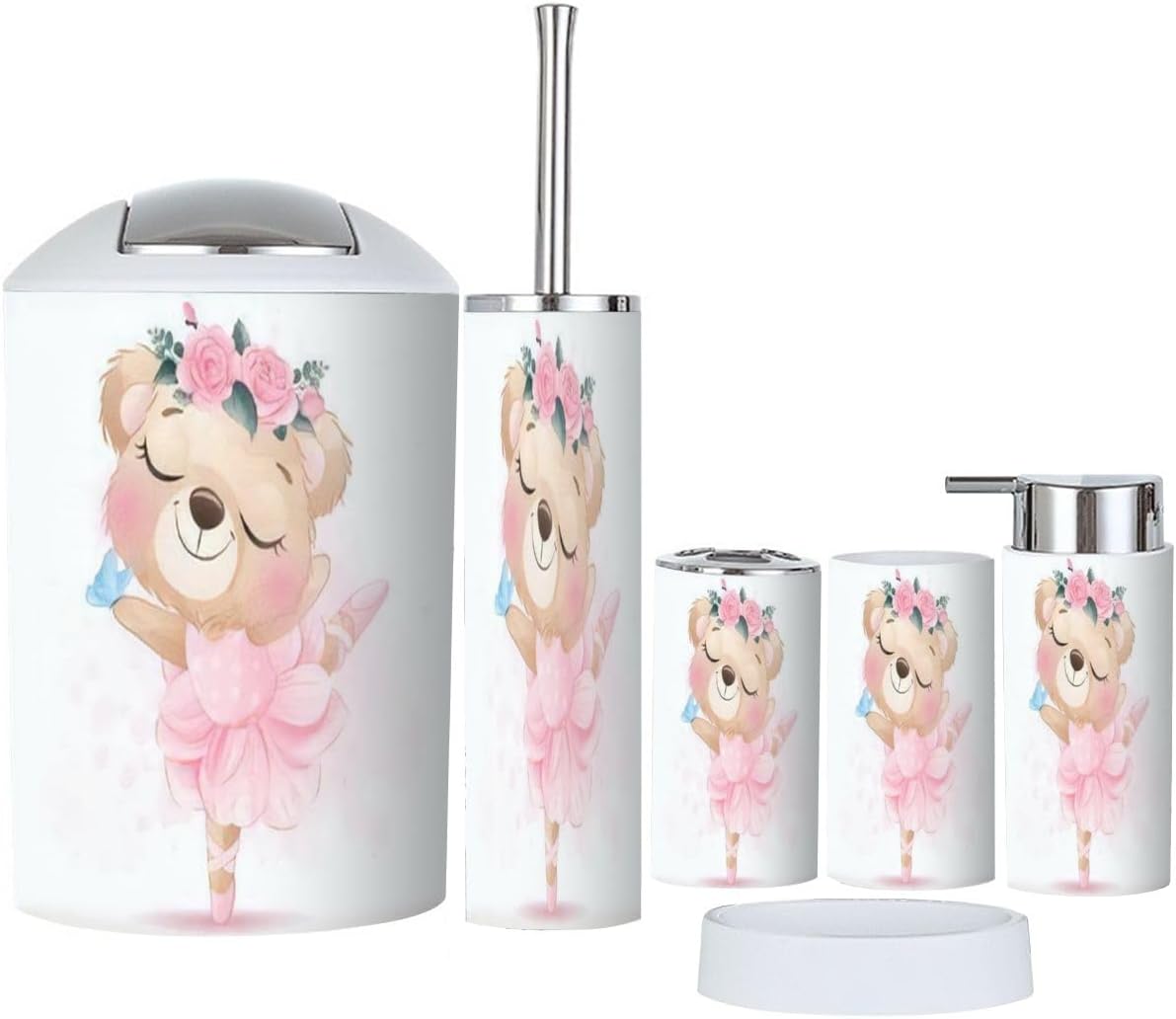 XNGJEMVWXO 6-Piece compact bathroom Accessory Set for Easy Living