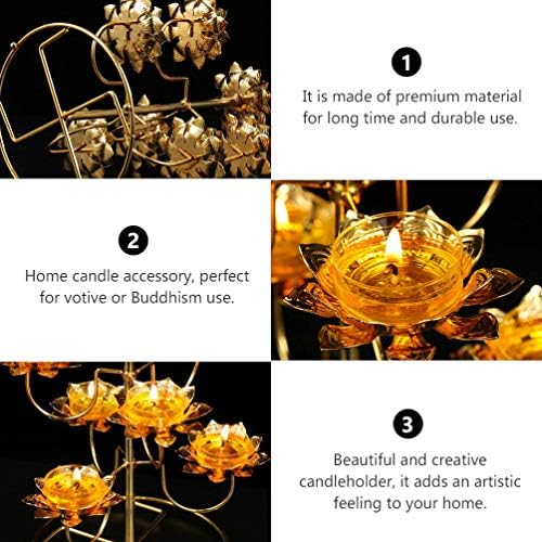EXCEART Lotus Candle Wrought Candelabra Holder Set