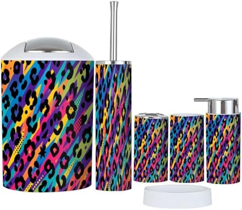Bath 6-Piece Boho Set Leopard Print