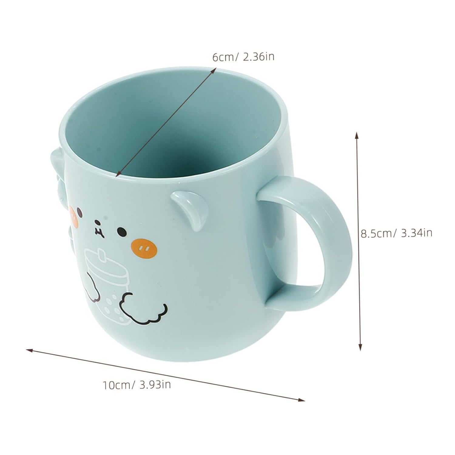 2-Pack Kids Reusable Toothbrush Cup - Cute Plastic Mugs for Toddlers