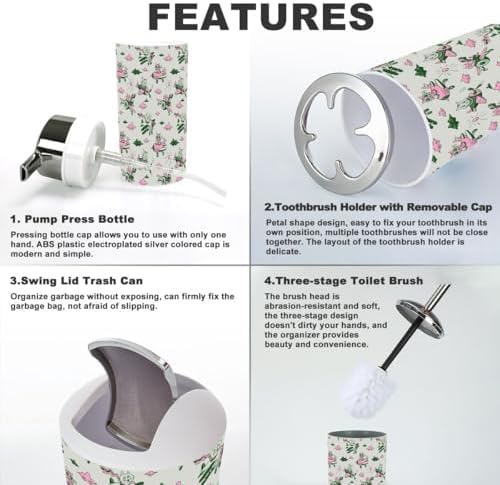 Stylish 6-Piece Durable Pvc Bathroom Accessories Set for Daily Use