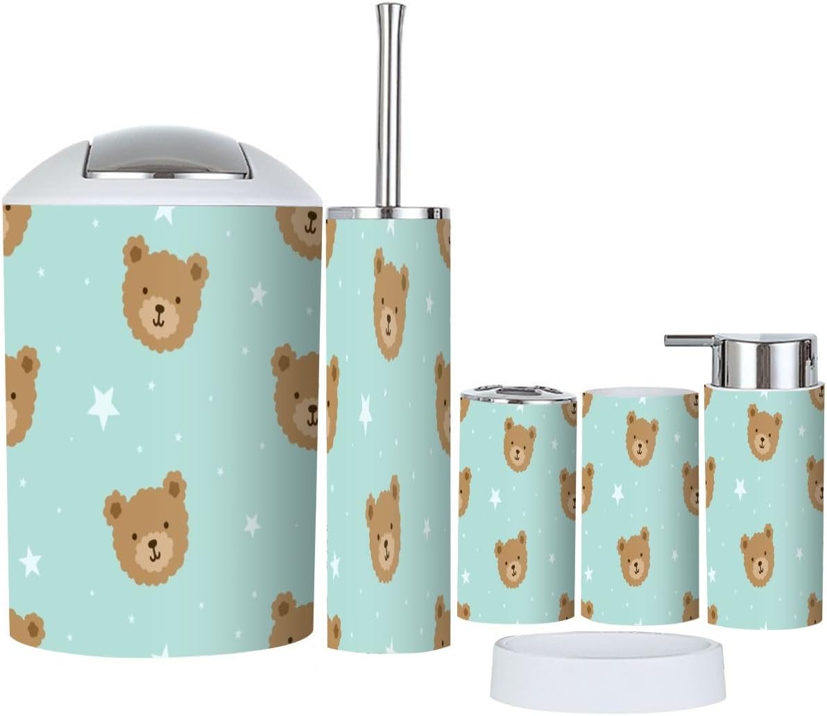 Cute Teddy Bear Bathroom Accessories Set