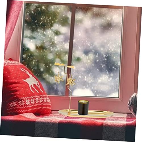 Exquisite Snowflake Candle Holder Rotating Gold Scented Tray