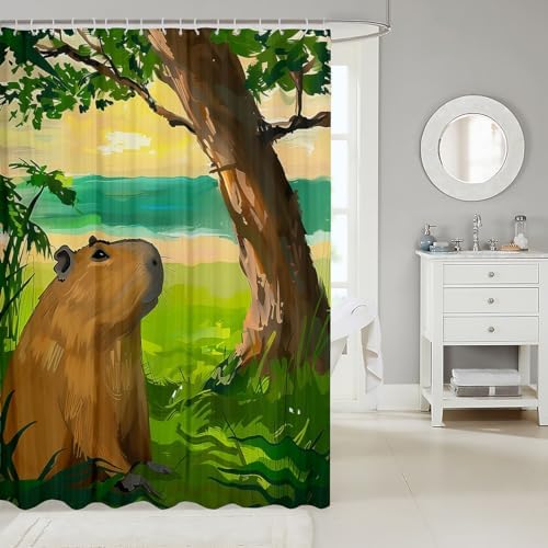 Capybara Funny Shower Curtain Set