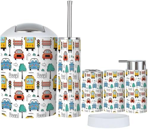 Stylish Bathroom Set with 6 Essential Accessories for Kids Adults
