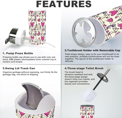6-Piece Bathroom Set with Durable Organizers amp Gifts
