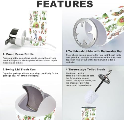 Bathroom Accessory Set by XNGJEMVWXO Cute Little Animals Deployment Tool Kit