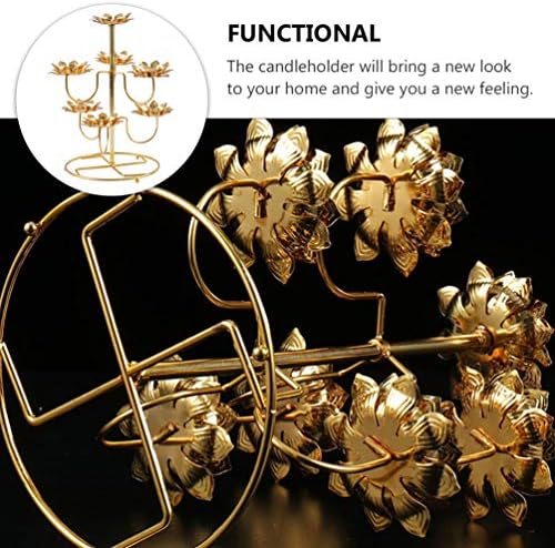 EXCEART Lotus Flower Candle Holder