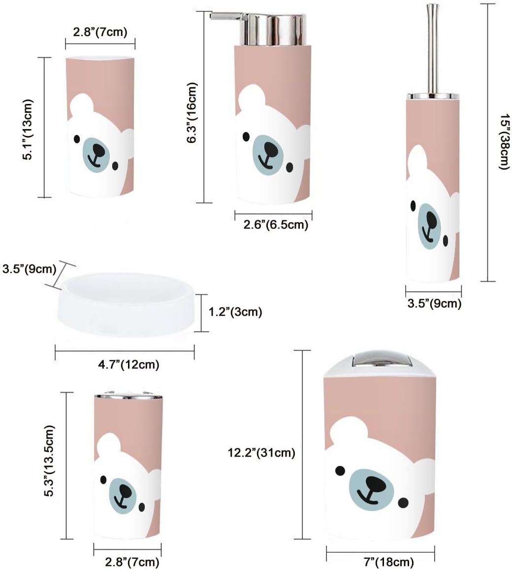 6-Piece Kids Bathroom Accessories Set - Durable Stylish