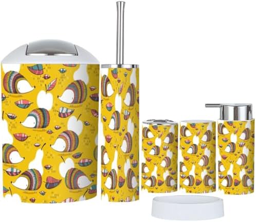 Hedgehog Bathroom Accessories Set 6 Pcs Decor