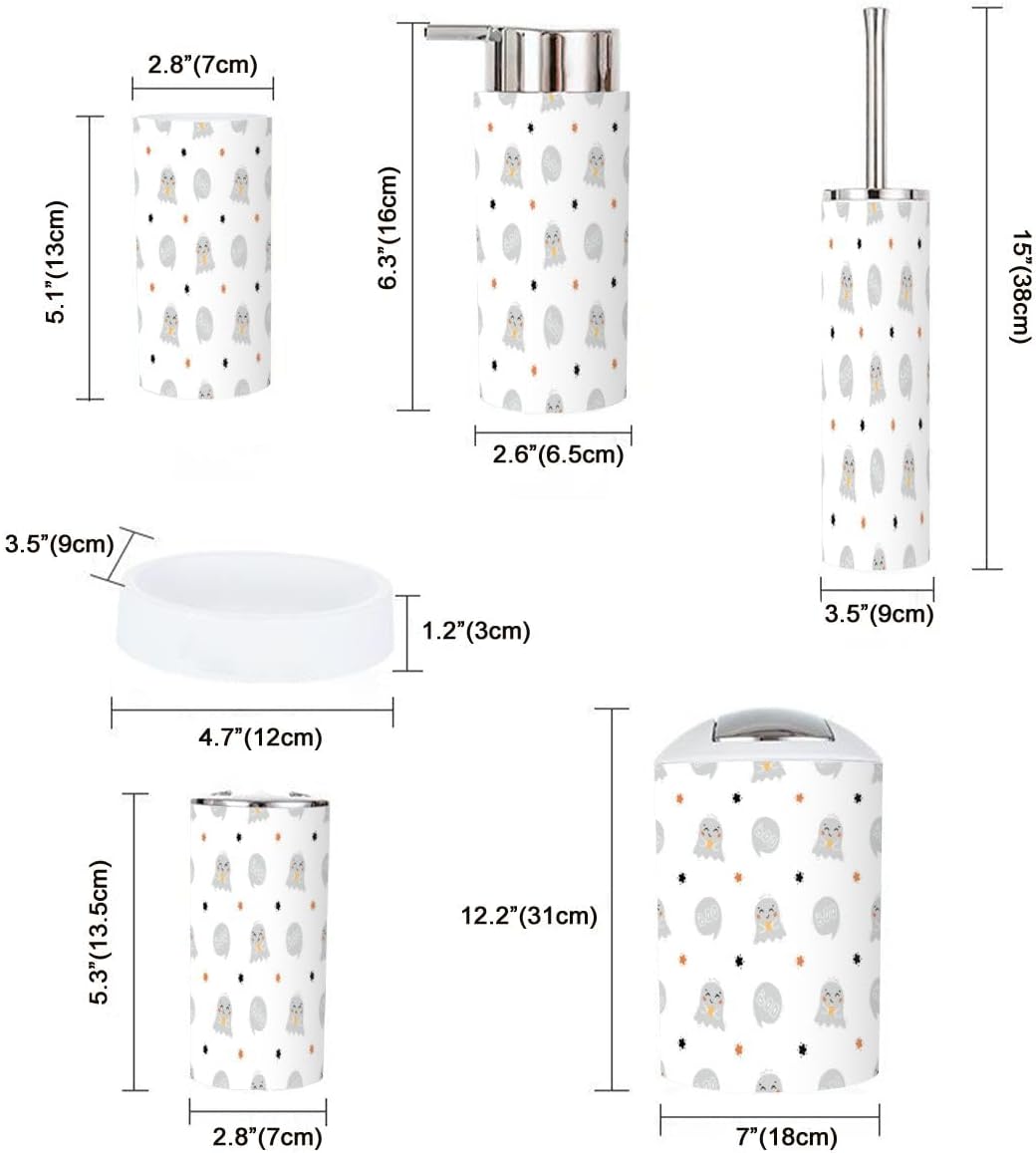 XNGJEMVWXO Halloween 6-Piece Set - Cute Fixes for Your Bathroom