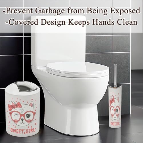 Elegance in Every Bisbee - 6-Piece Bathroom Set with Cat Face Design