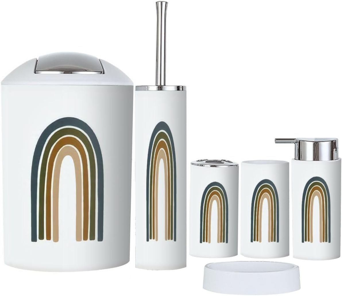 Rainbow Bathroom Accessory Set 6 Piece