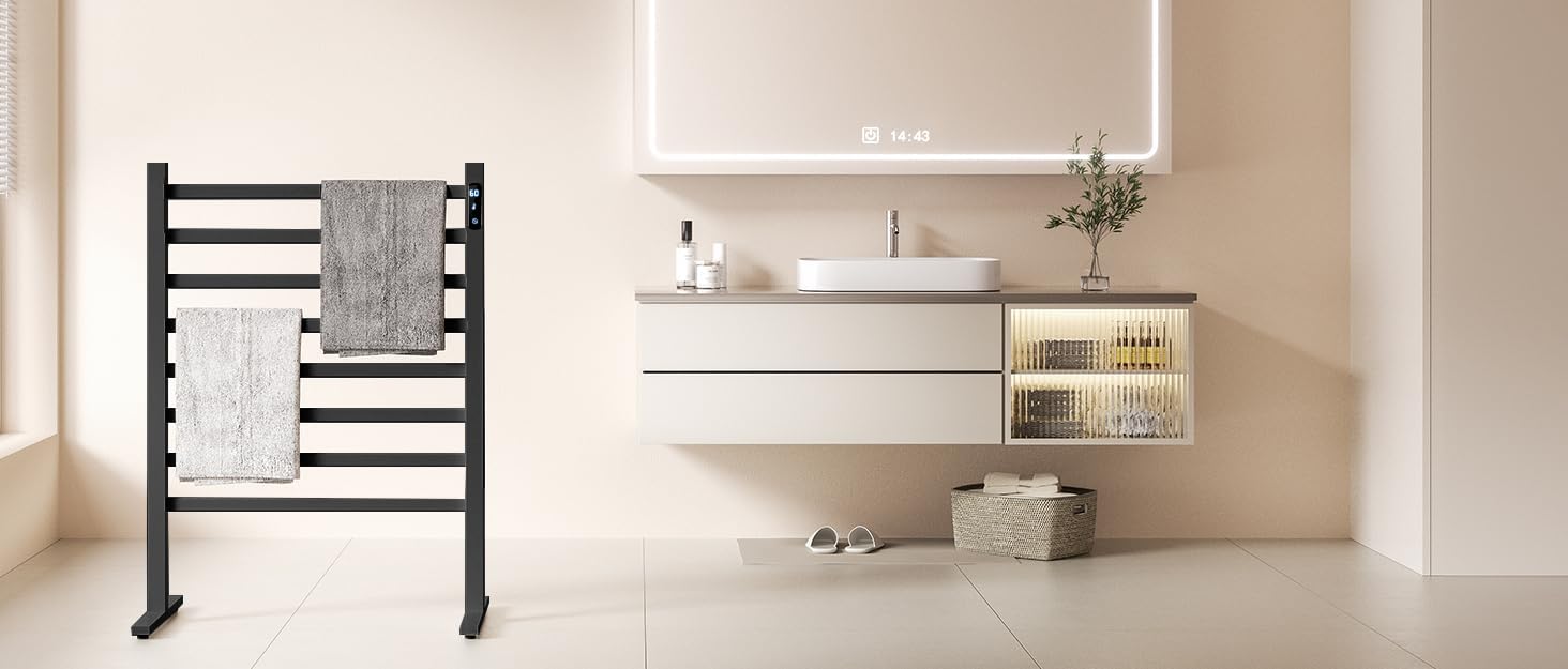 Premium Electric Towel Warmer Rack with Timer Temperature Control