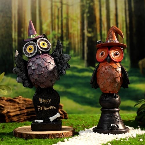 Gothic Owl Candle Stick Holder HalloweenDecor