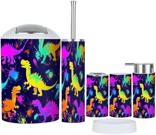 Boho Neon Bathroom Accessory Set 6 Pieces