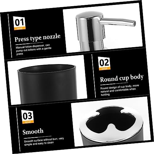 BUGUUYO Black Bathroom Accessory Set 4pc