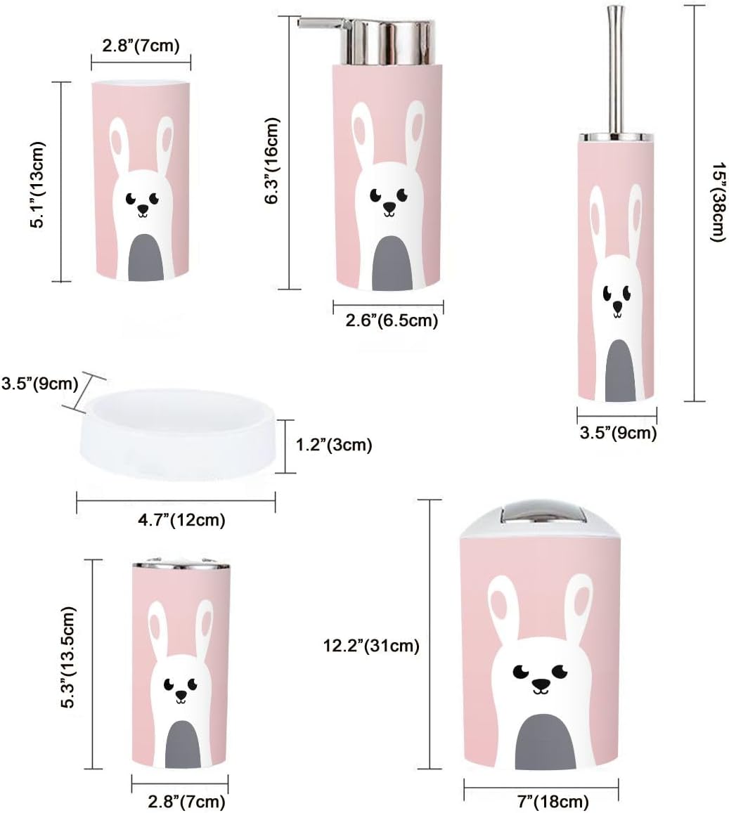 Durable 6-Piece Bathroom Accessories Set for Kids with Style