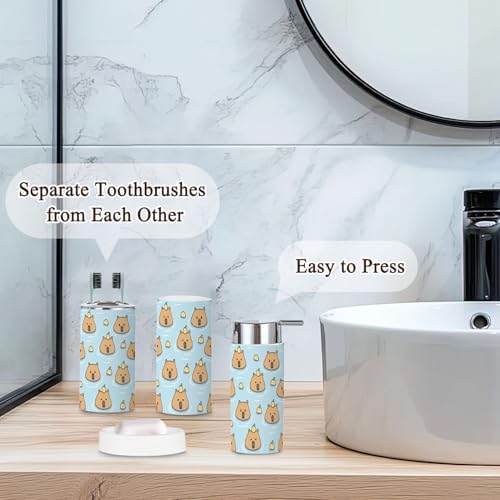 6 Piece Bathroom Accessories Set - Cute and Functional Trading