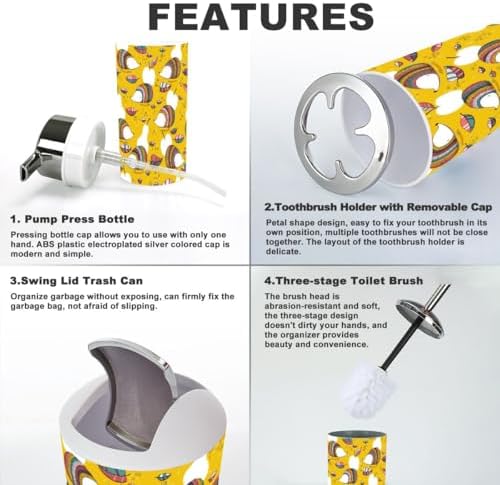 Hedgehog Bathroom Accessories Set 6 Pcs Decor