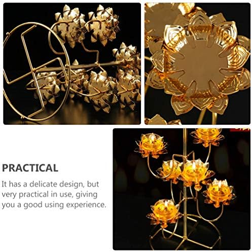 EXCEART Lotus Candle Wrought Candelabra Holder Set