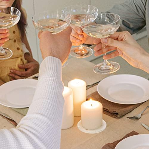 LIFKOME 2pcs Round Glass Candle Holder Set