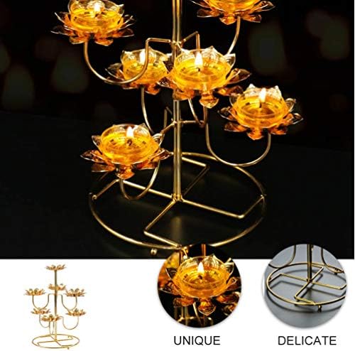 EXCEART Lotus Flower Candle Holder