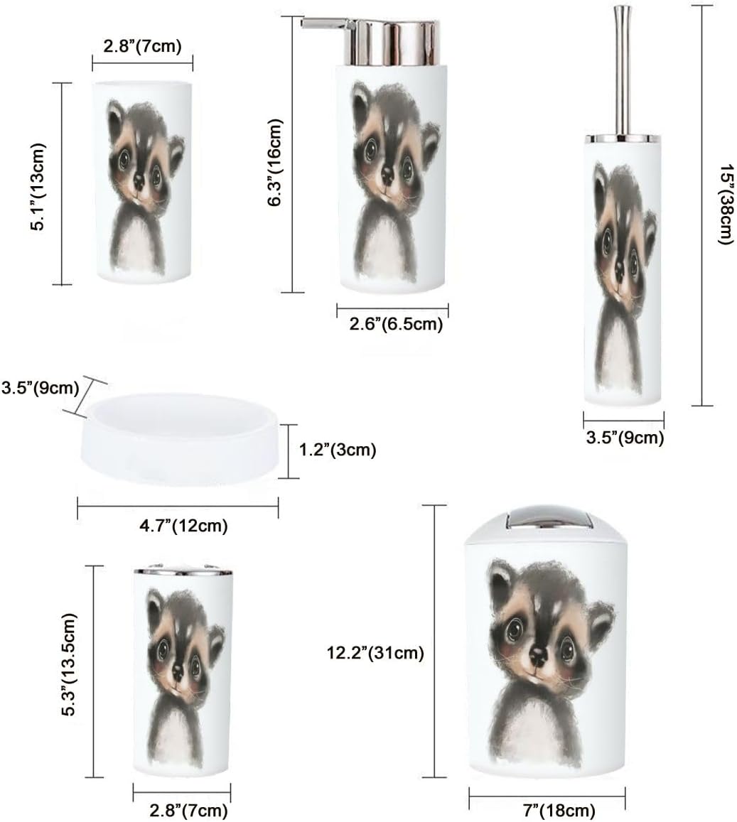 Stylish 6-Piece Bathroom Accessory Set for Home or Travel