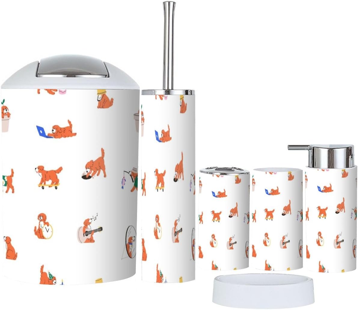 6-Piece Bathroom Accessory Set for Dogs