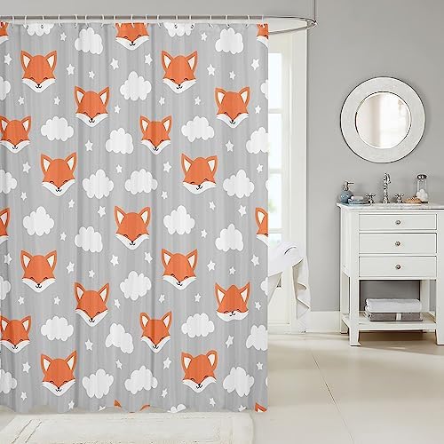 Cute Fox bathroom shower curtain set 72x72 inches 1 piece