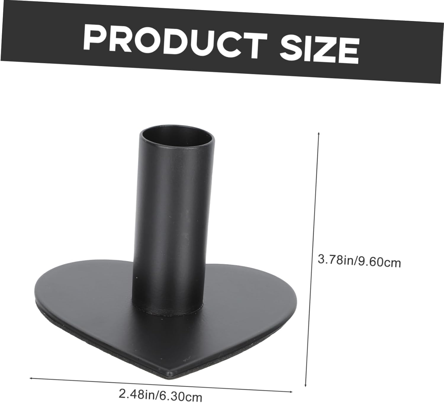Elegant Black Iron Candle Holder for DJs - Heart-Shaped Compact Candle Rack
