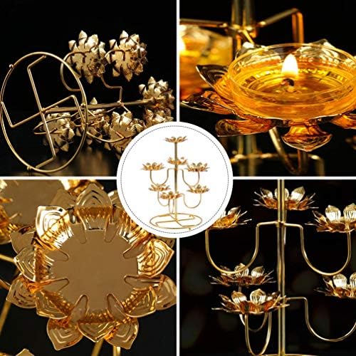 EXCEART Lotus Flower Candle Holder