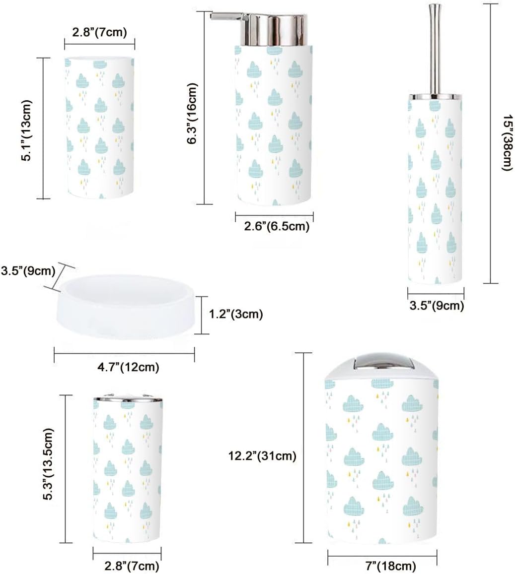 6-Piece Cute Kitchen Stickers Storage Set for Kids Durable Cute