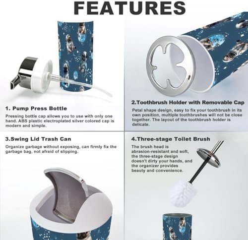 Bathroom Accessory Set for Kids Space Universe Cute Astronauts Accessories