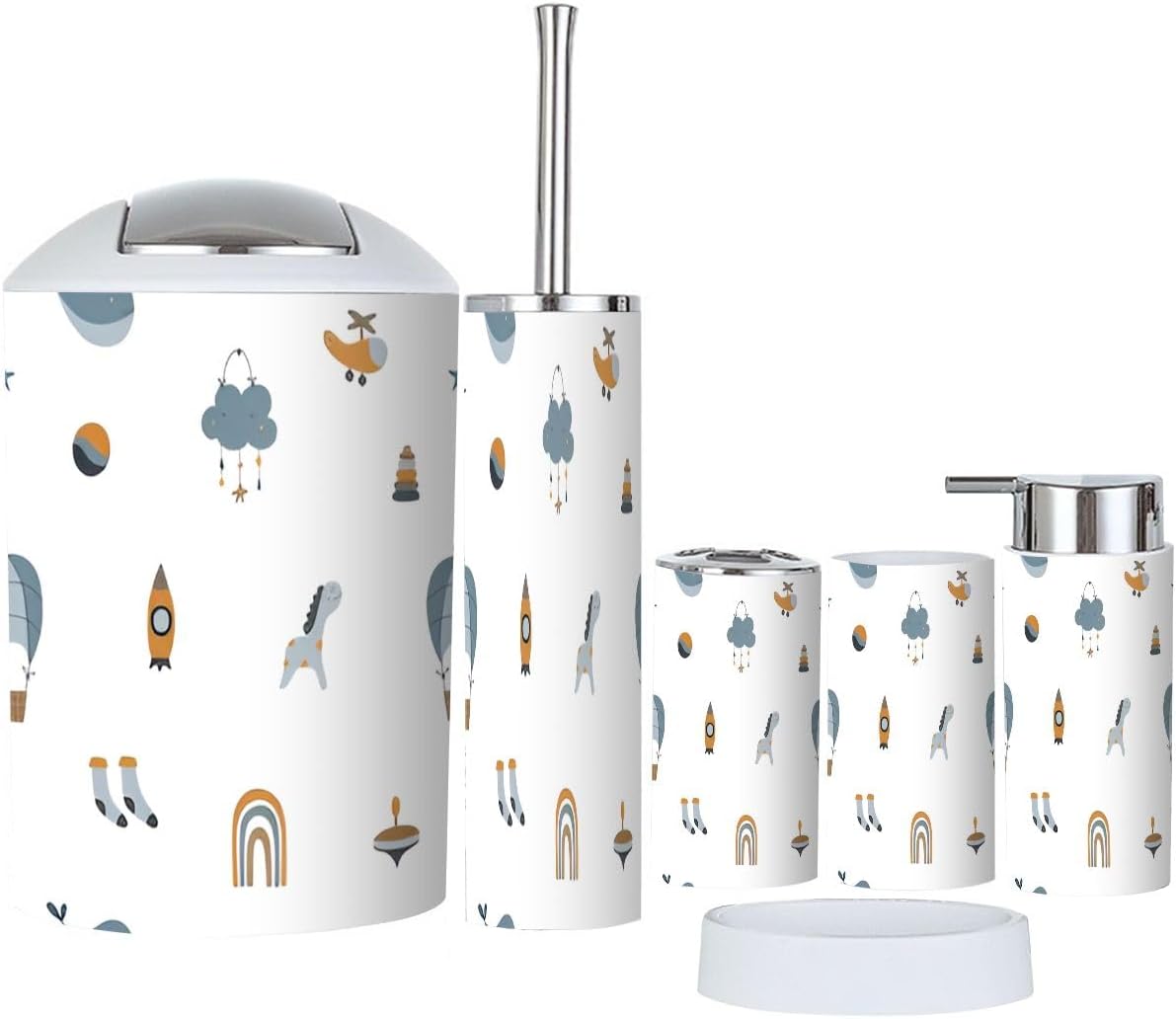 XNGJEMVWXO 6-Piece Bohemian Bathroom Accessory Set for Kids Babies
