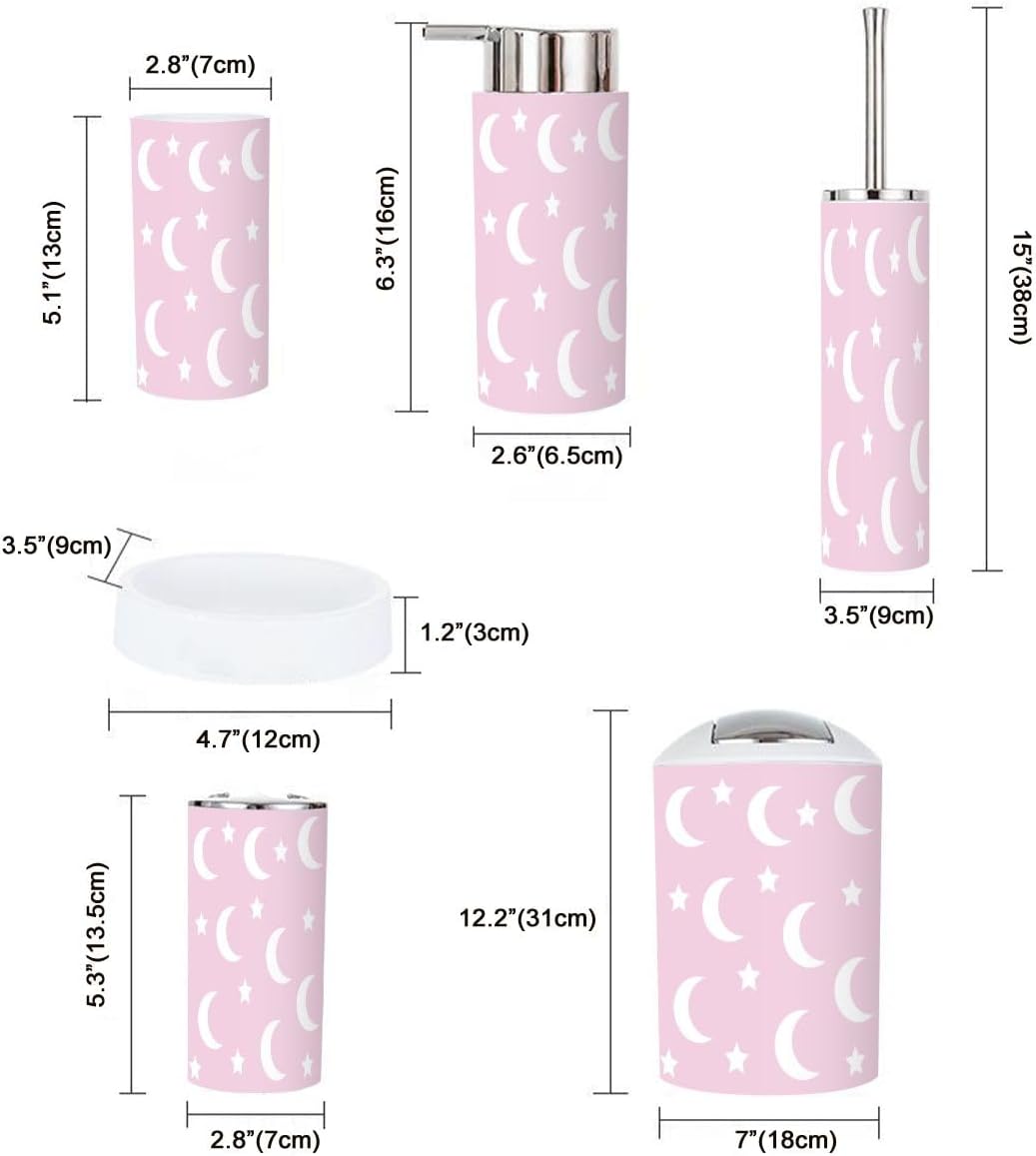 XX Baby Moon Stars Lullaby 6-Piece Bathroom Accessory Set