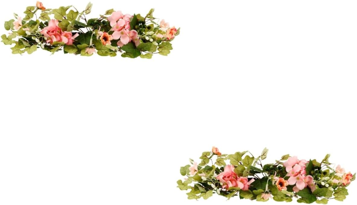 Vibrant 2-Piece Artificial Rose Vine Candle Holders for Weddings