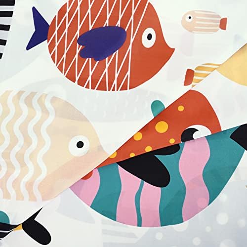 RosieLily Fish Shower Curtain Set with 12 Hooks Waterproof Durable for Kids